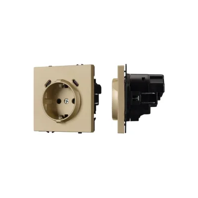 Розетка зк со шторками с USB Arlight ARL NOBE тип C+С софт-тач золотой песок SCT-MUCC-SFPL 1шт 061815(1)
