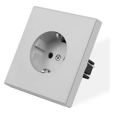 Розетка Vell светло-серая, электрическая, 1 пост, с рамкой Air {V702044} 1397781