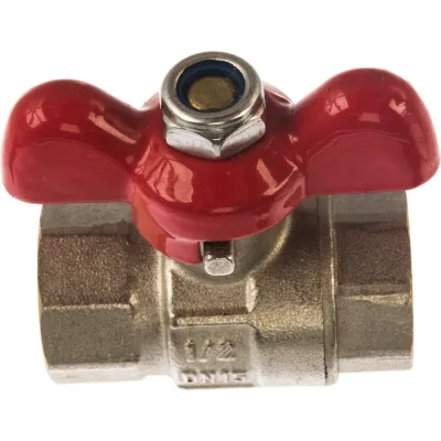 Шаровой полнопроходной кран PRO AQUA ручка-бабочка, В-В 1/2 FWB63-f15-f15x