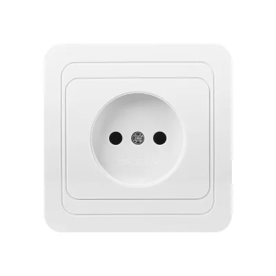 Розетка Smartbuy 1-местная без заземления 10А белая, керамика Марс SBE-02w-10-S1-N-c