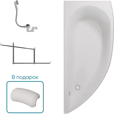 Ванна 1Marka ПИККОЛО/PICCOLO 1700x750 R, комплект Стандарт 2 П 01 пк1775п кс2+п