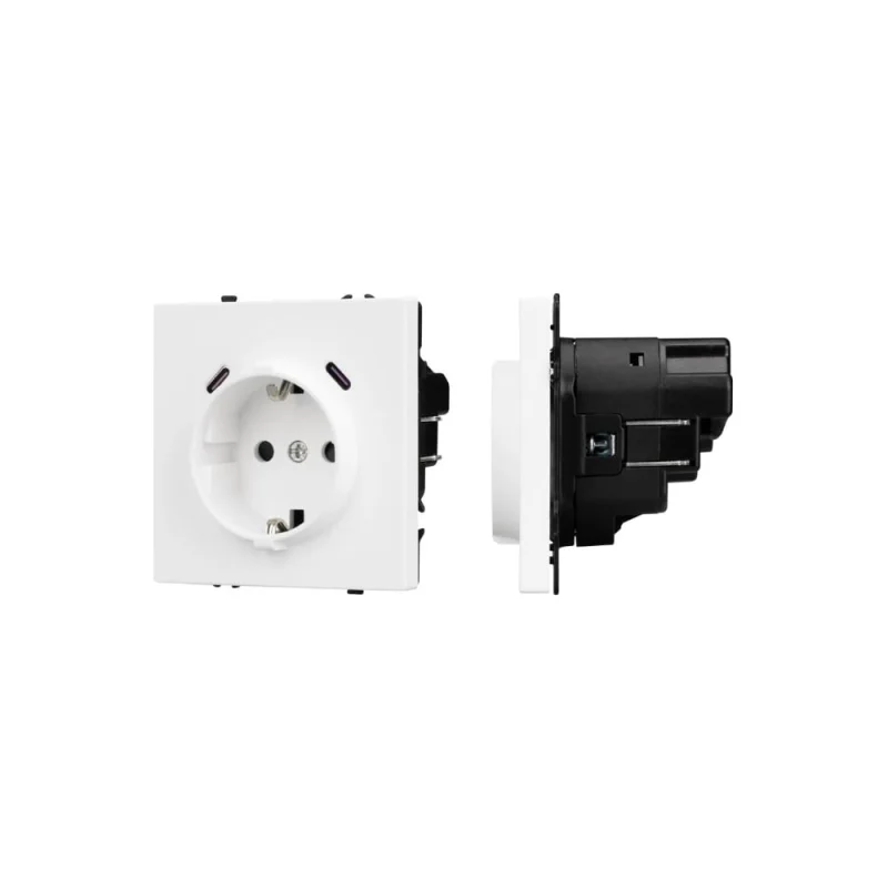 Розетка зк со шторками с USB Arlight ARL NOBE тип C+С софт-тач белый кварц SCT-MUCC-SFPL-W 1шт 061818(1)