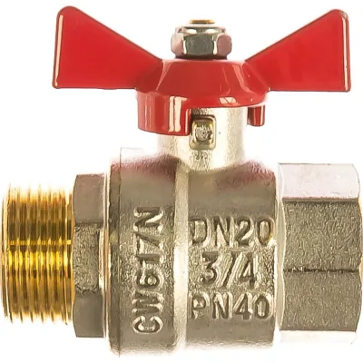 Кран шаровой Valtec Base рукоятка бабочка 3/4" внутренняя-наружная VT.218.N.05