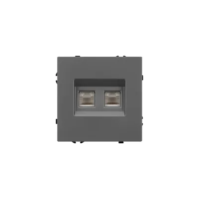 Розетка телефонная Arlight ARL NOBE двойная софт-тач серый базальт SCT-MTL2-SFPL-GR  , 1шт 054311(1)