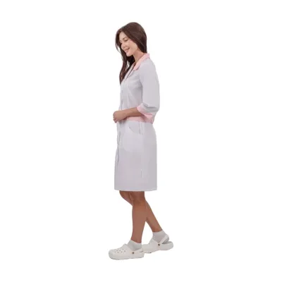 Халат женский URSUS "Фарма" белый с розовым МЕД545-14-1911/40-42, 158-164