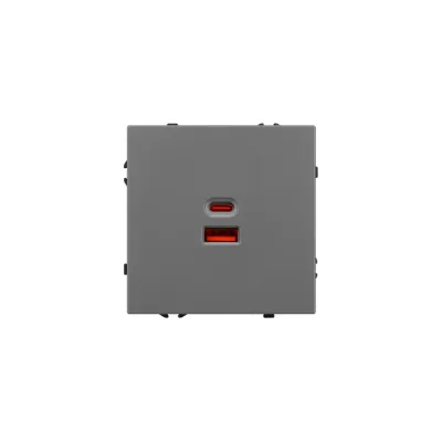Розетка USB Arlight ARL NOBE тип A+C софт-тач серый базальт SCT-MUAC-SFPL-FC-GR 1шт 054319(1)