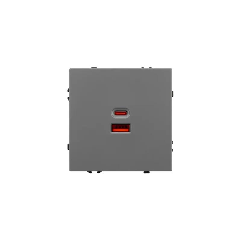 Розетка USB Arlight ARL NOBE тип A+C софт-тач серый базальт SCT-MUAC-SFPL-FC-GR 1шт 054319(1)