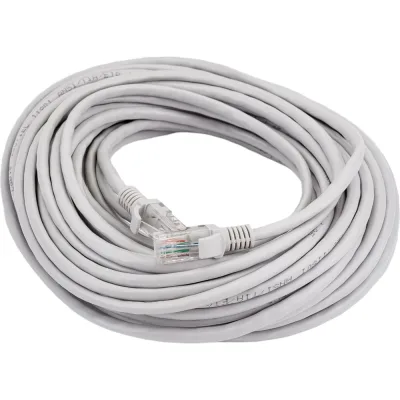 Патч-корд ЭРА Simple PC-15U-A U/UTP категория 5e, длина 15 метров, неэкранирован, серый, Б0051377