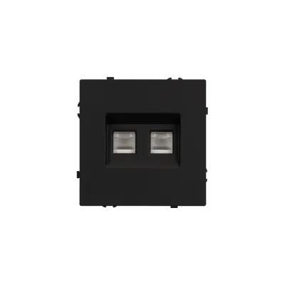 Розетка телефонная Arlight ARL NOBE двойная софт-тач черный оникс SCT-MTL2-SFPL-BK  , - 1шт 054309(1)