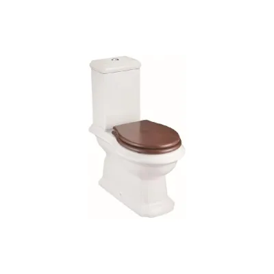 Унитаз Creo Ceramique DIJON 4/6 л, с коричневой крышкой дерево, микролифт, 710x395x845 DI1002+DI1003+DI1001N 00039827