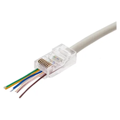 Коннектор Filum FL-PG-U5E-FC Сat 5e, UTP, RJ45(8p8c), 50мкд, универсальный, для одножильного и многожильного кабеля, сквозные отверстия, 100 шт 00-01293259