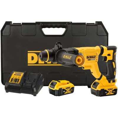 Dewalt Аккумуляторный перфоратор DCH263P2, 18 В, 3 Дж, 4300 уд/мин, с 2 АКБ 5 Ач и ЗУ, в кейсе () DCH263P2-QW