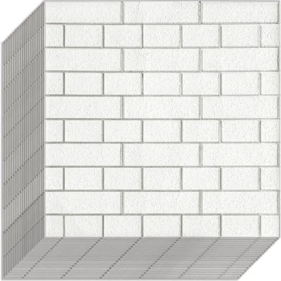Комплект 20 шт 3D панель для стен LAKO DECOR Барокко цвет Белый кирпич, 70x70см, толщина 6мм LKD-5-XY-R101-KO-MEGA20