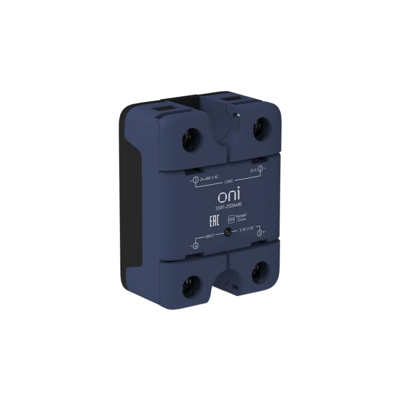 Реле твердотельное ONI SSR1 25А 3-32В DC 24-480В AC SSR1-25DA480