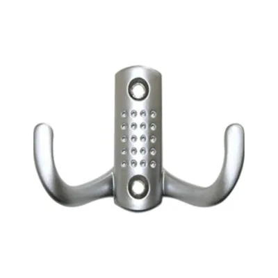 Крючок 2-х рожковый Tech-Krep круглое основание, мат. хром (1 шт) - пакет /Zitar 155816