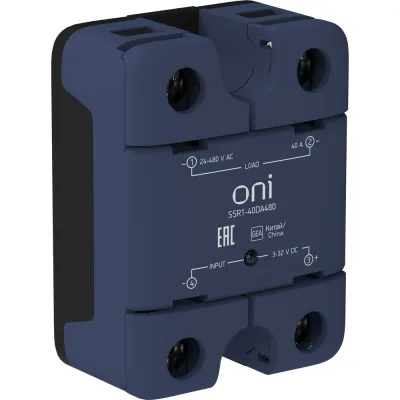 Реле твердотельное ONI SSR1 40А 3-32В DC 24-480В AC SSR1-40DA480