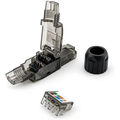 Коннектор Filum FL-PG-U6A-TS Cat 6A, UTP, RJ45(8p8c), toolless, универсальный, для одножильного и многожильного кабеля, 00-01293273