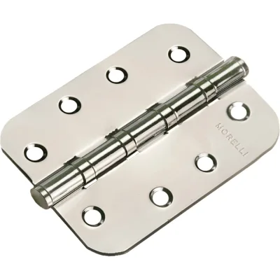 Петля стальная скругленная MORELLI MSN-C 100X70X2.5-4BB SN, универсальная с подшипником, цвет - белый никель 9017137