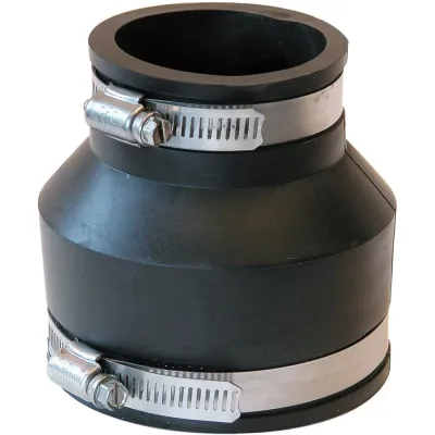 Муфта гибкая резиновая переходная ZENIKA DN 100-50 мм, диаметр труб 108-112x57-60 мм, с хомутом РТИ-00291