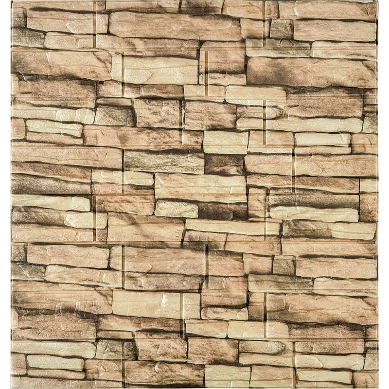 3D панель для стен LAKO DECOR комплект 5 шт., Обработанный камень, Каменная кладка 3, 70x77, 6 мм LKD-16-05-511-KO
