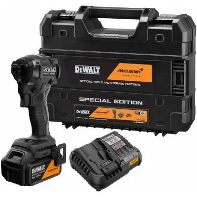 Аккумуляторный шуруповерт Dewalt McLaren Limited Edition DCF86MP1T, 18 В, 205 Нм, 3800 уд/мин, с АКБ 5 Ач и ЗУ, в кейсе TSTAK DCF86MP1T-QW
