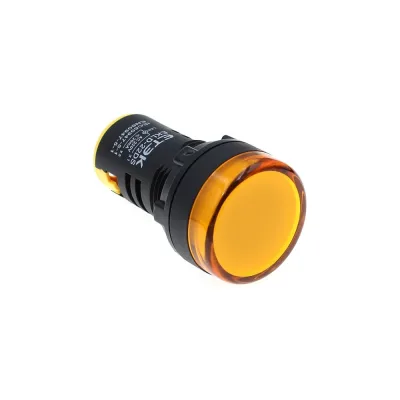 Лампа ETEK EKLD-22DS-Y-220 желтая 220VAC, D22, 10 шт 17592
