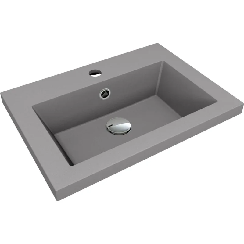Раковина мебельная кварцевая Bauedge BAU Stil 50, серый металлик MRY0019