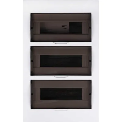 Щит распределительный бокс модульный встраиваемый Jazzway PDB/R 1036 белый с прозрачной крышкой 36 модулей (ЩРВ-П-36) IP41, 5071780