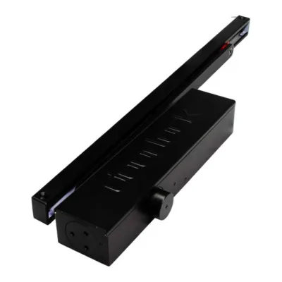 Доводчик Doorlock DL300S/N BC DA HO EN3-5 со скользящей тягой черный, с регулируемыми функциями тормоза открывания и задержки закрывания 77321