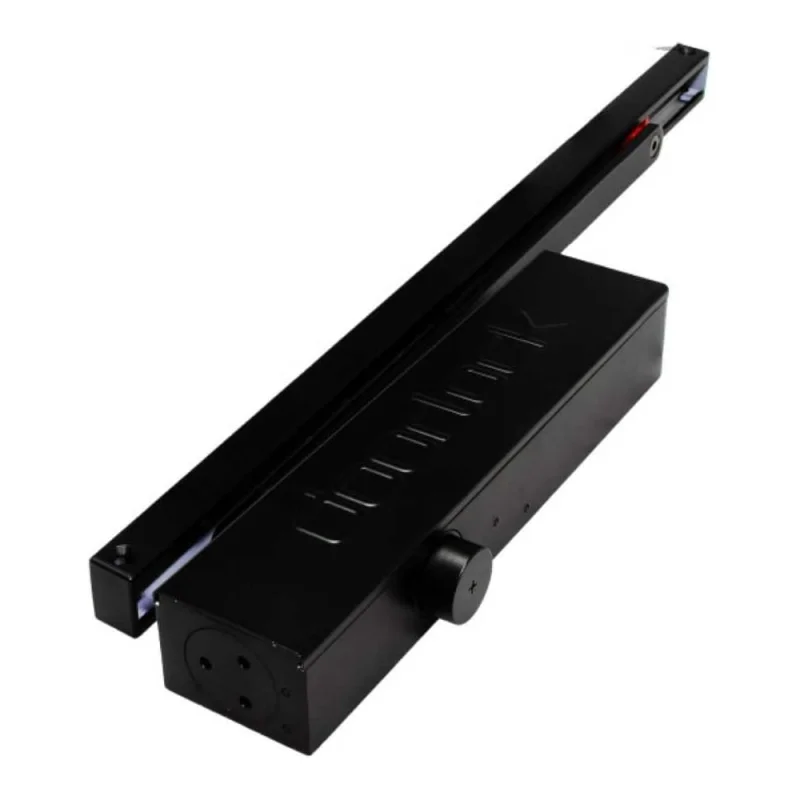 Доводчик Doorlock DL300S/N BC DA HO EN3-5 со скользящей тягой черный, с регулируемыми функциями тормоза открывания и задержки закрывания 77321
