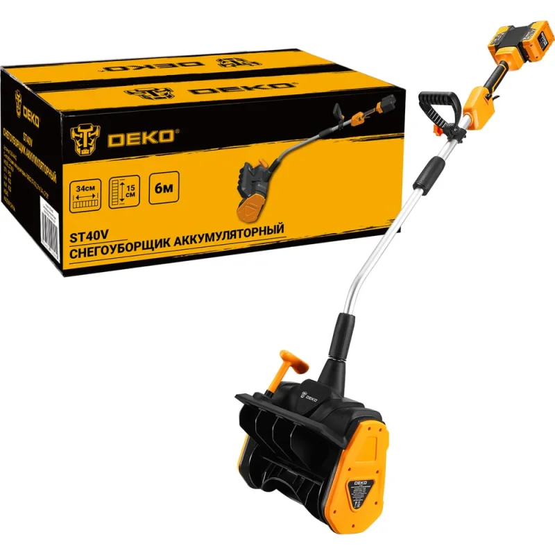 Аккумуляторный снегоуборщик DEKO ST40V, 2х4.0 Ач, 2хЗУ 063-4442
