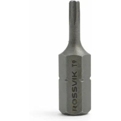 Бита TORX, T9, 25 мм, 1/4, сплав S2 (20шт в коробке) Rossvik 6325T9