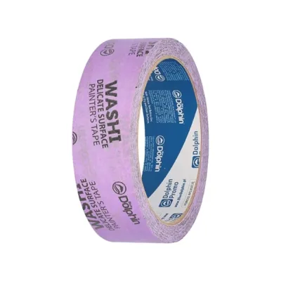 Малярная лента Blue Dolphin фиолетовая на рисовой бумаге Washi для деликатных работ 35мм x 50м WDT_60754