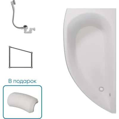 Ванна 1Marka ПИККОЛО/PICCOLO 1500x750 L, комплект Стандарт 2 П 01 pik1770л кс2+п