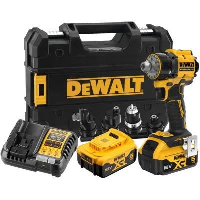 Аккумуляторная дрель-шуруповерт Dewalt DCD803P2T, 18 В, 1650 об/мин, с комплектом насадок, 2 АКБ 5 Ач и ЗУ, в кейсе TSTAK DCD803P2T-QW
