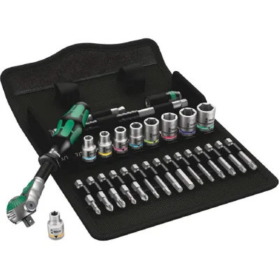 Набор инструмента WERA 8100 SA 9 Zyklop Speed трещотка 1/4, биты, головки, дюймовый, 28 пр. WE-004019