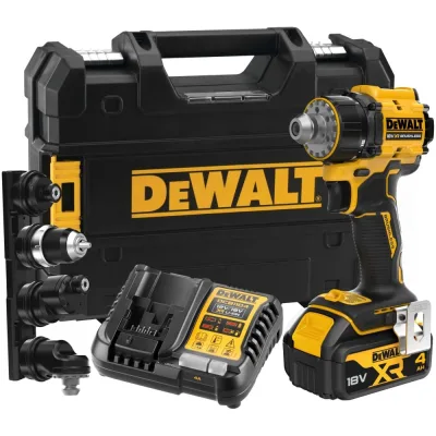 Аккумуляторная дрель-шуруповерт Dewalt DCD803M1T, 18 В, 1650 об/мин, с комплектом насадок, АКБ 4 Ач и ЗУ, в кейсе TSTAK DCD803M1T-QW