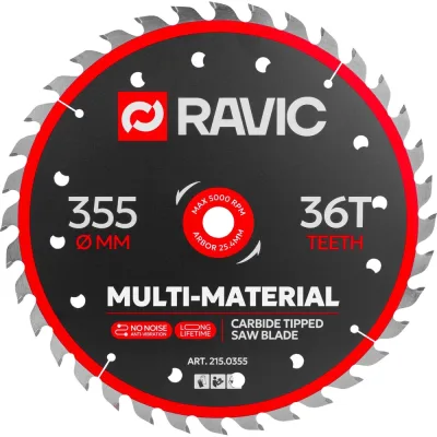 Диск пильный Ravic по стали универсальный 355х2.8/2.2х25.4 мм, Z=36 215.0355