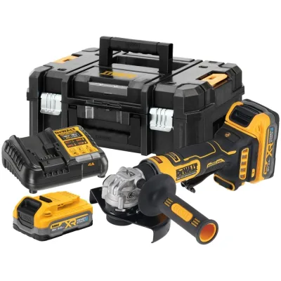 Аккумуляторная угловая шлифмашина Dewalt DCG404S2T, 18 В, 125 мм, 11000 об/мин, с 2 АКБ 3.5 Ач и ЗУ в кейсе TSTAK DCG404S2T-QW