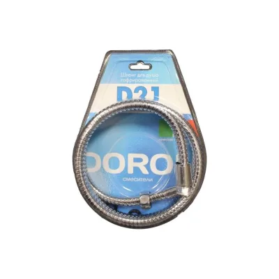 Шланг для душа DORON D21, 150 см, оплетка: нерж. сталь, (имп/имп), блистер (1/50) 01099