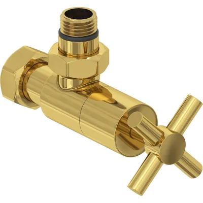 Вентиль Сунержа угловой крест (G 1/2" НР х G 3/4" НГ) Золото03-1408-1234