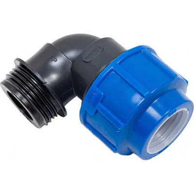 Компрессионный отвод для ПЭ труб LAMMIN нр 25x1" Lm34008025025