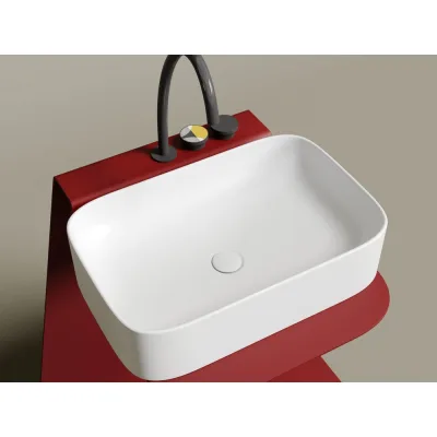 Накладная чаша умывальник Ceramicanova Element прямоугольная (цвет белый матовый) 605_380_150мм CN6053MW