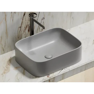 Накладная чаша умывальник Ceramicanova Element прямоугольная (цвет серый матовый) 505_380_150мм CN6052MSG