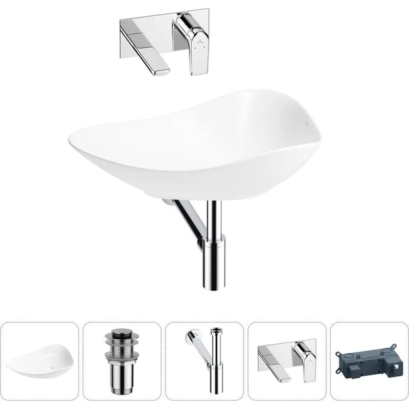 Акционный набор 4 в 1 Wellsee Nexus Flex накладная раковина 60x42 см 32340300 20214039R