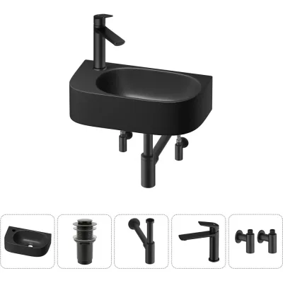 Комплект Wellsee 5 в 1 Lavinia Boho Bathroom Sink накладная/подвесная раковина 40x22 см 20216355R