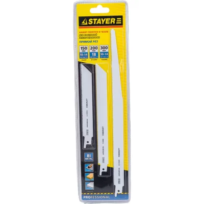 Набор полотен (3 шт.) для сабельной электроножовки STAYER 159460-H3