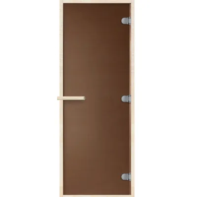 Дверь для бани и сауны стеклянная бронза матовая DoorWood Теплая ночь 690х1890 мм (DW01125)