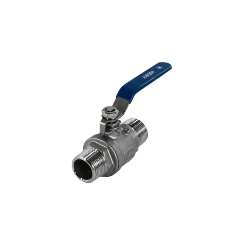 Кран шаровый муфтовый двусоставной нержавеющий NEWKEY (2PC) НР/НР AISI304 DN15 (1/2"), (CF8), PN63 NK-BMML15/4