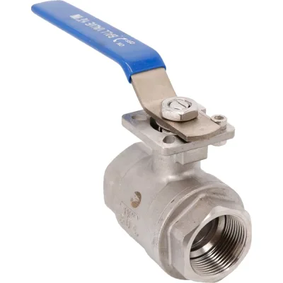 Кран шаровый муфтовый под привод NEWKEY нержавеющий (2PC), AISI304 DN32 (1_1/4"), (CF8), PN40 NK-BMp32/4